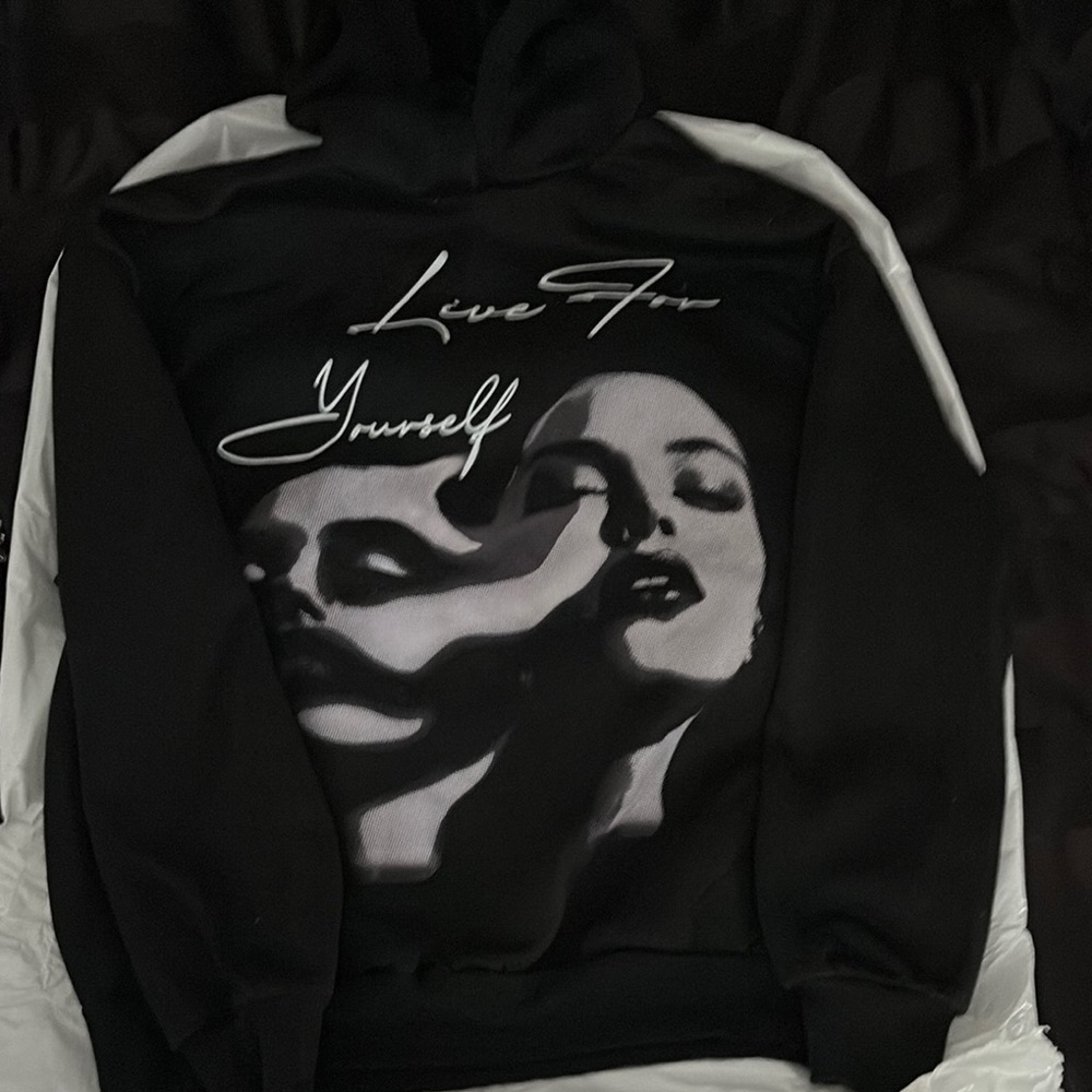 Black Graphic Hoodie - Live For Yourself